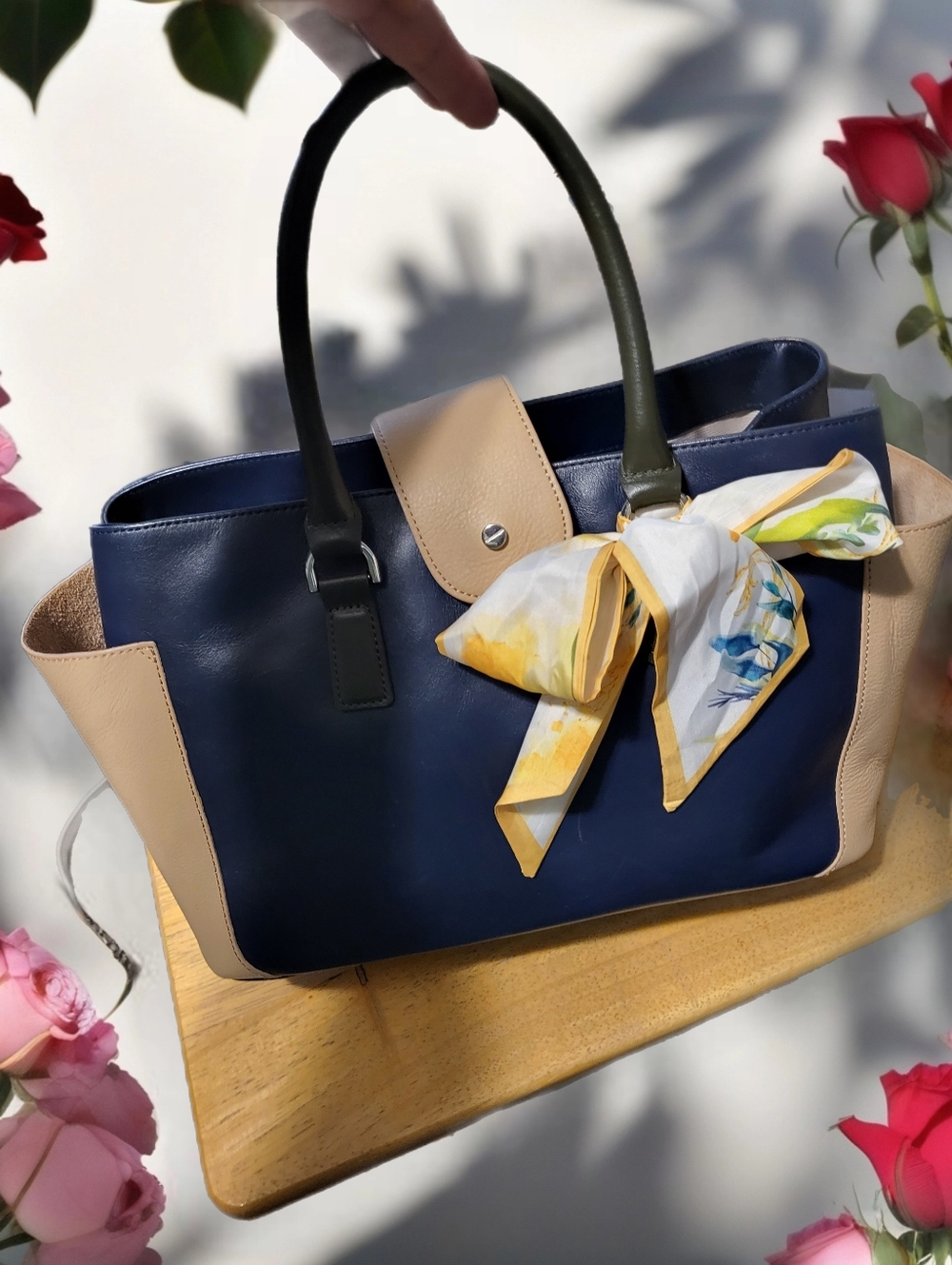 Talbots Colorblock Satchel. - Picture 2 of 7